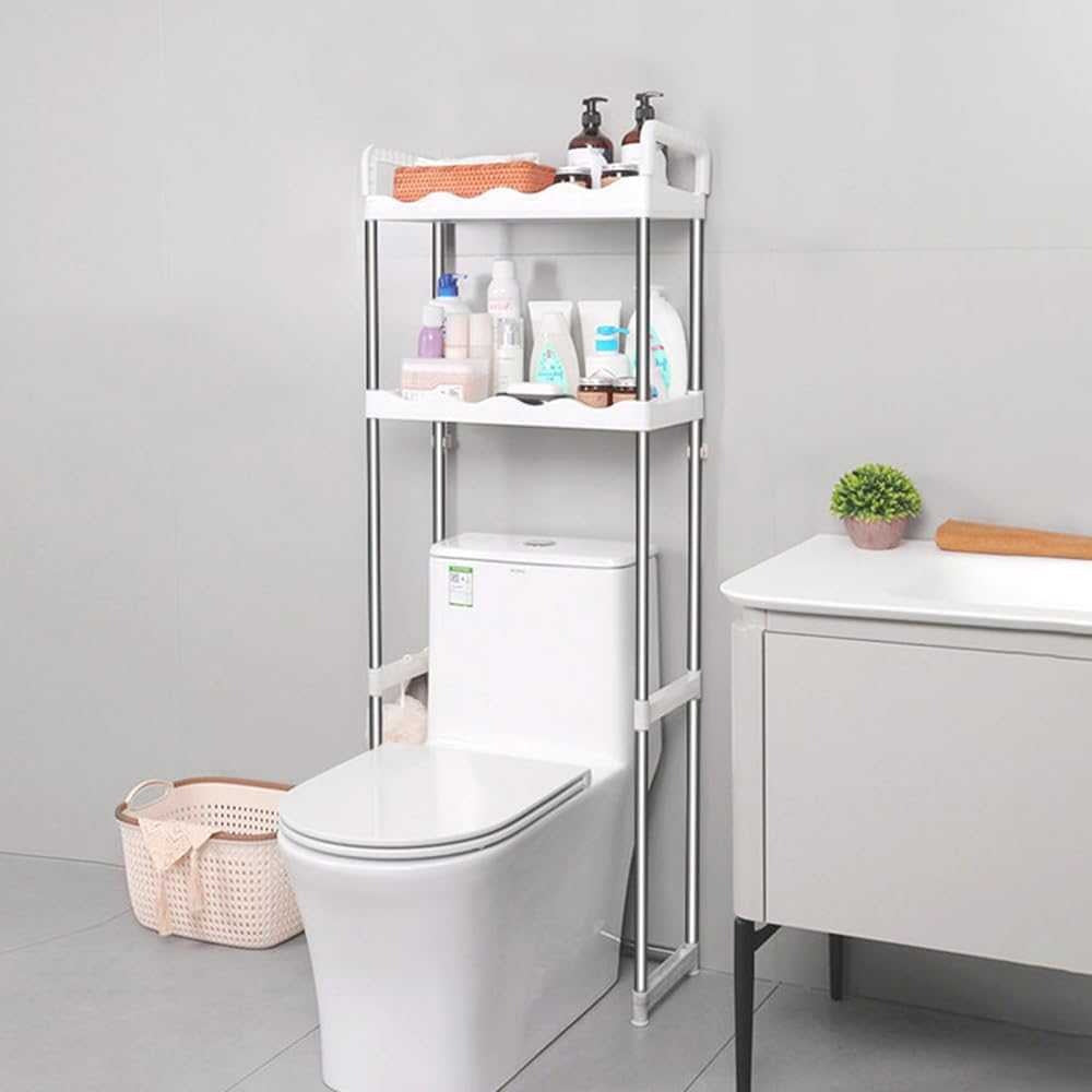 2 Tier Over the Toilet Rack, Stainless Steel