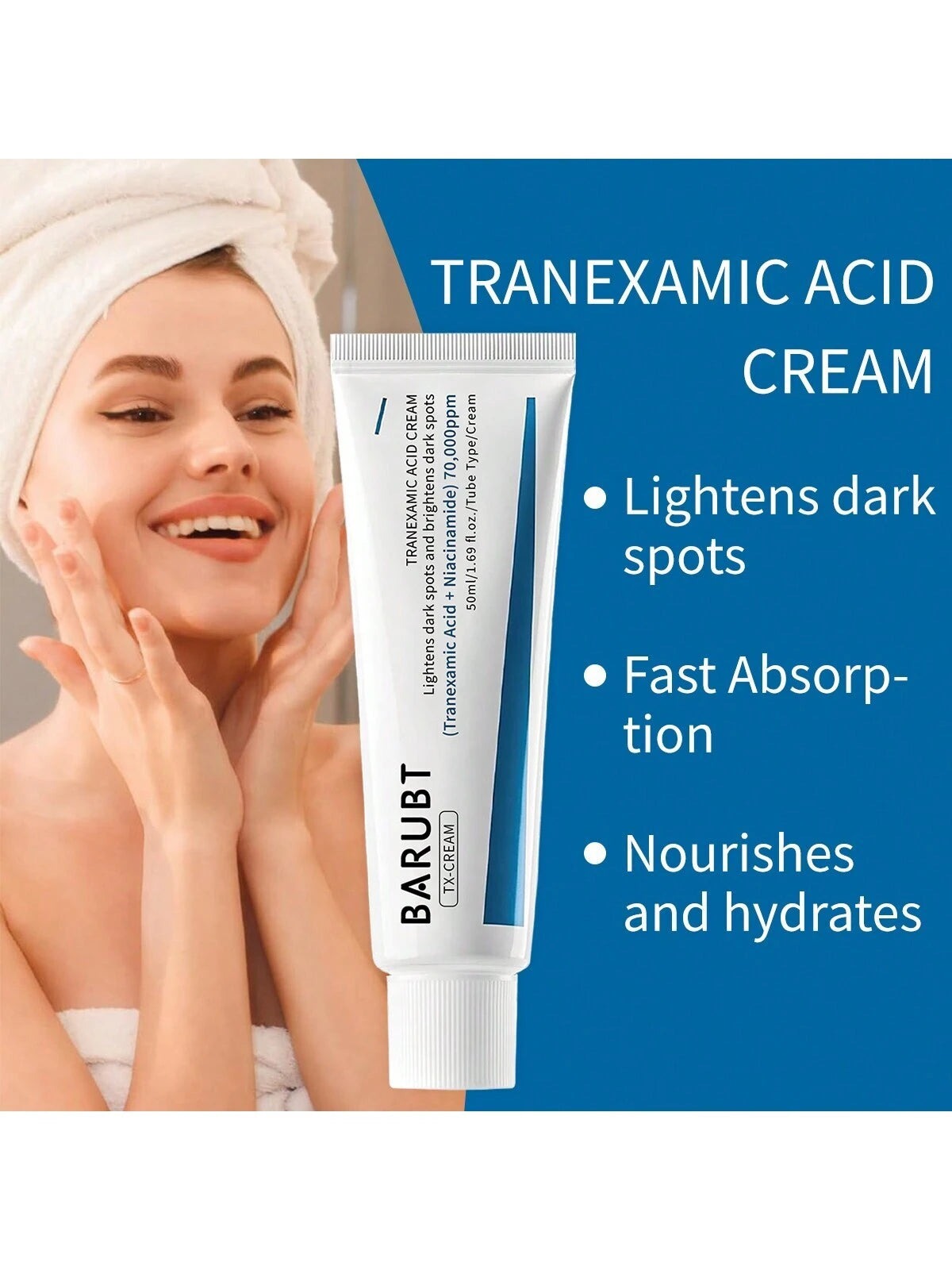 BARUBT Tranexamic Acid Cream 50ml, Removes Skin Spots