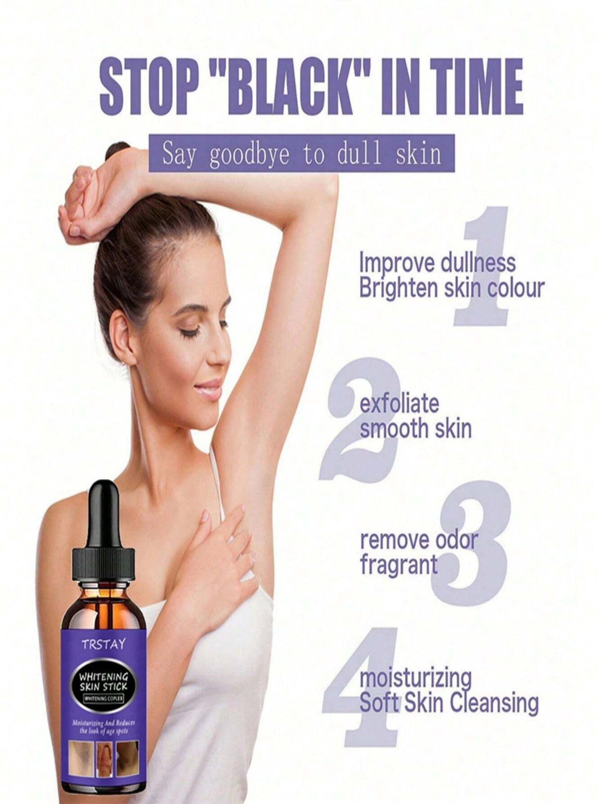 Skin lightening cream for face, body, arms, armpits, intimate areas