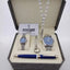 "Men's Stainless Steel Set: Watch, Rosary, Pen & Cufflinks"