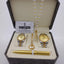 "Men's Stainless Steel Set: Watch, Rosary, Pen & Cufflinks"