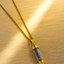 Gold-Tone Cylinder Stone Pendant Necklace