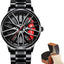 Men's Creative 3D Car Wheel Rotating Wrist Watch