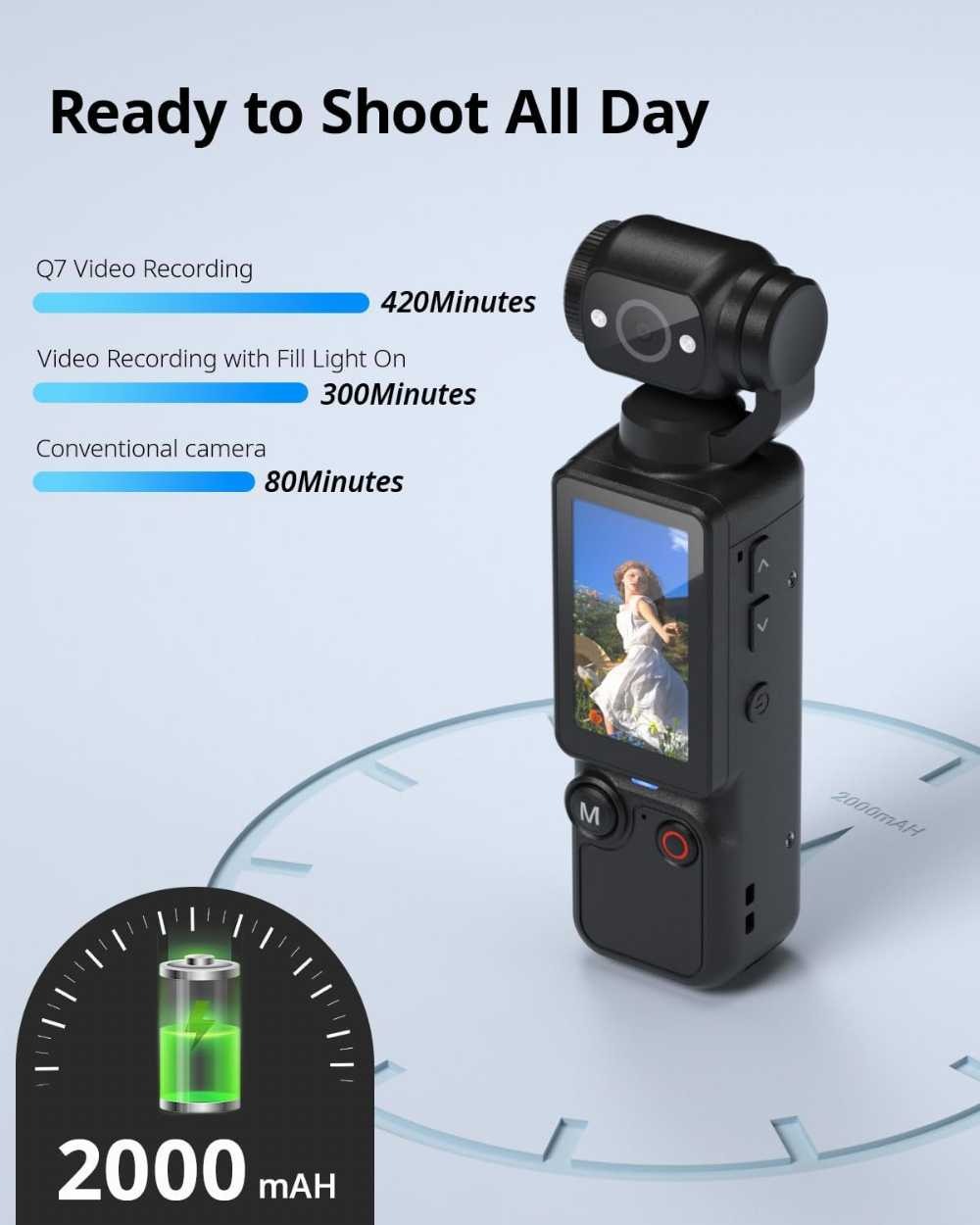 Vlogging Camera, Mini Camcorder, Portable Handheld Video Camera