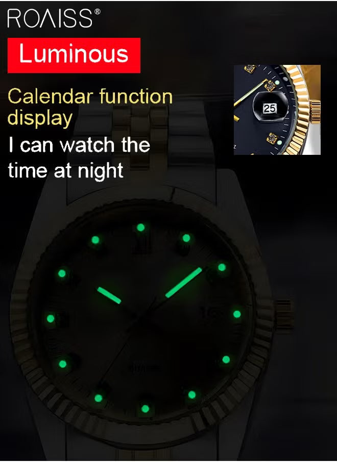 Steel Strap Couple Quartz Watch Set
