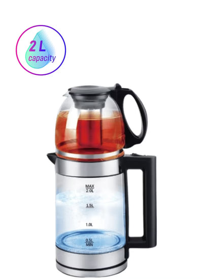 2L Electric Kettle with 0.8L Steam Tea Pot