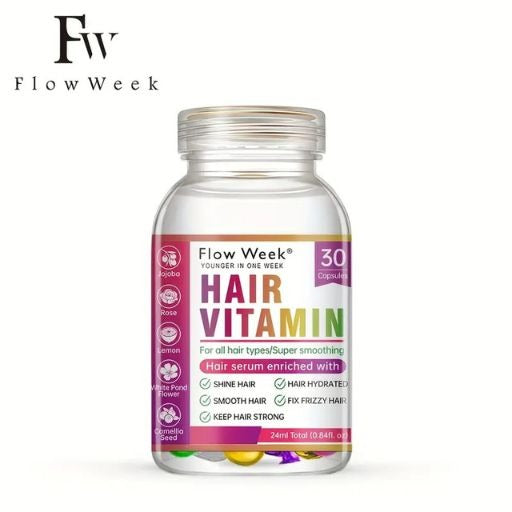 FlowWeek 30 Capsules/Box Vitamin A&E Hair Care Capsules Strengthen