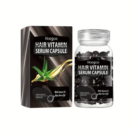 HoeGoo Hair Vitamin Serum Capsules - 30 Pieces - With Kemiri & Aloe Vera Oil - Strengthen Hair Roots