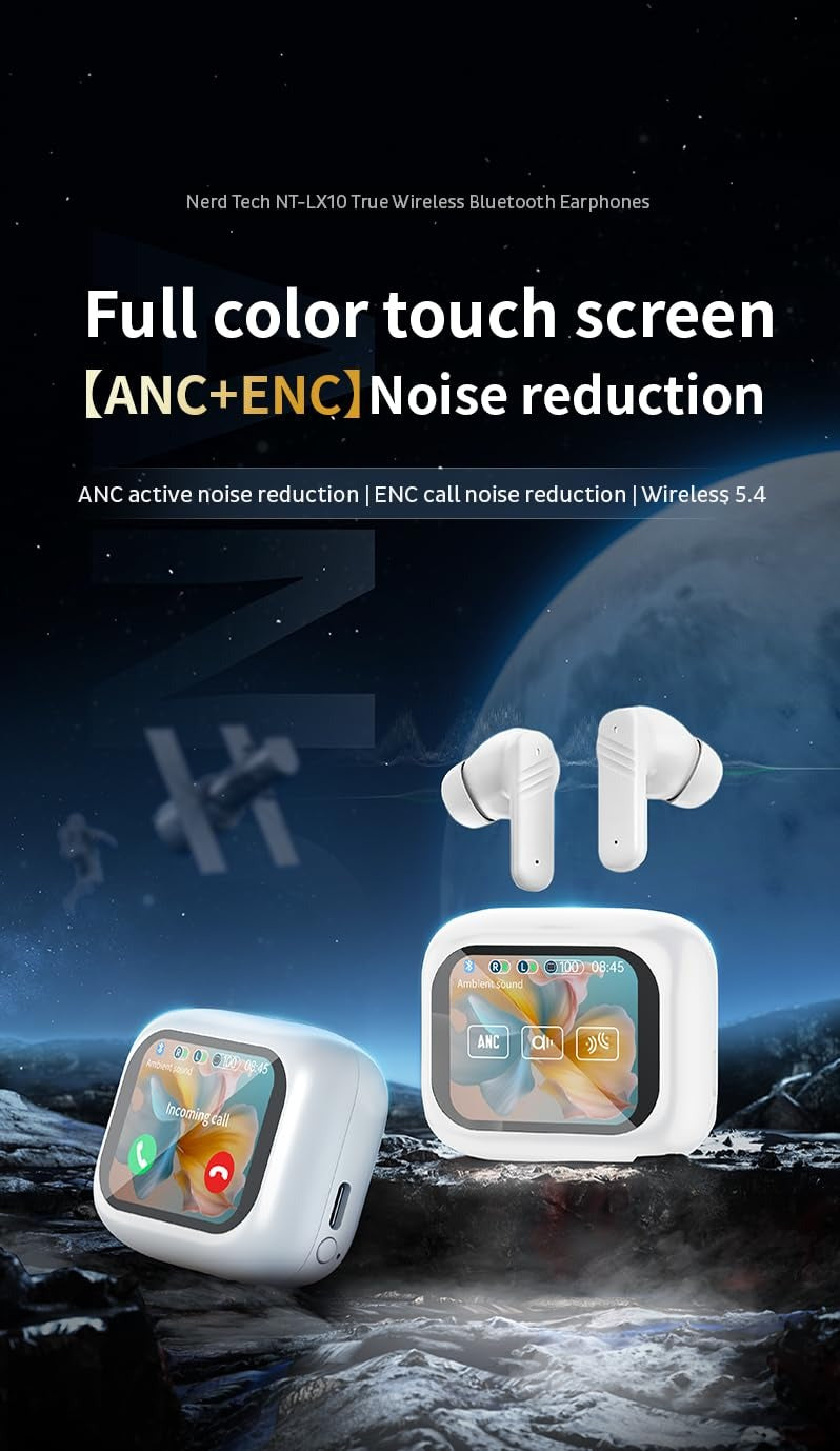 Touch Screen Earbud - Wireless Bluetooth 5.4 Earbuds Noise