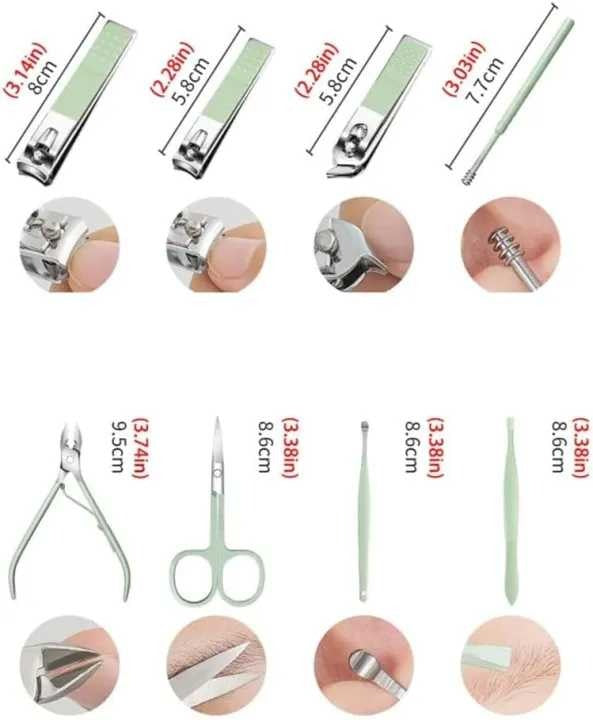 16pcs Stainless Steel Portable Nail Clipper Set Professional