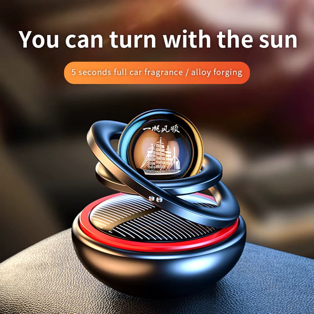Solar Car Air Freshener Rotating Aromatherapy