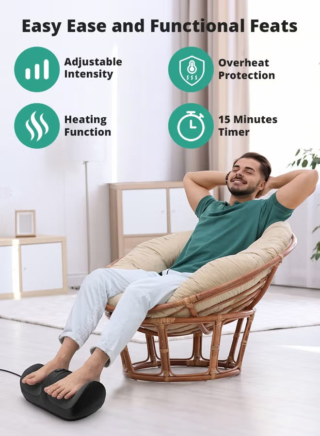 Medcursor Foot & Calf Massager with Heat – Adjustable Intensity, Roller Massage