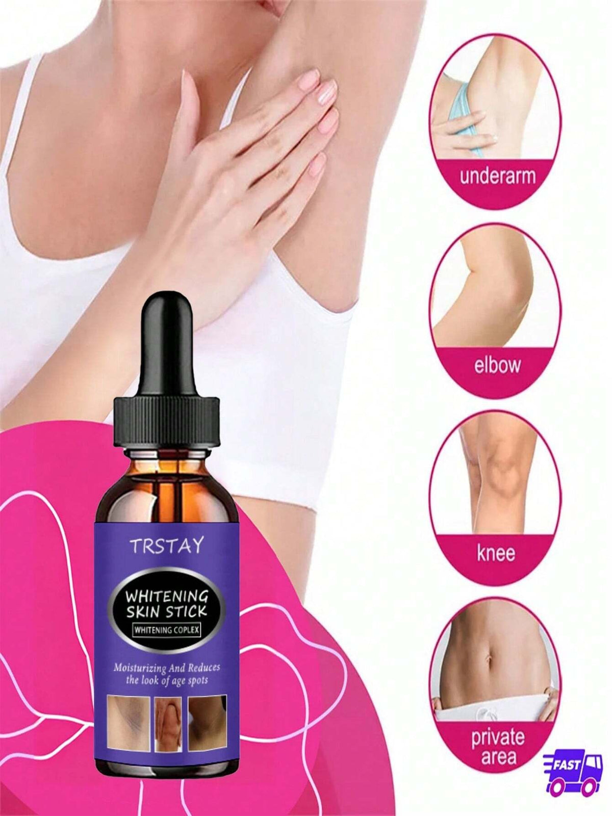 Skin lightening cream for face, body, arms, armpits, intimate areas