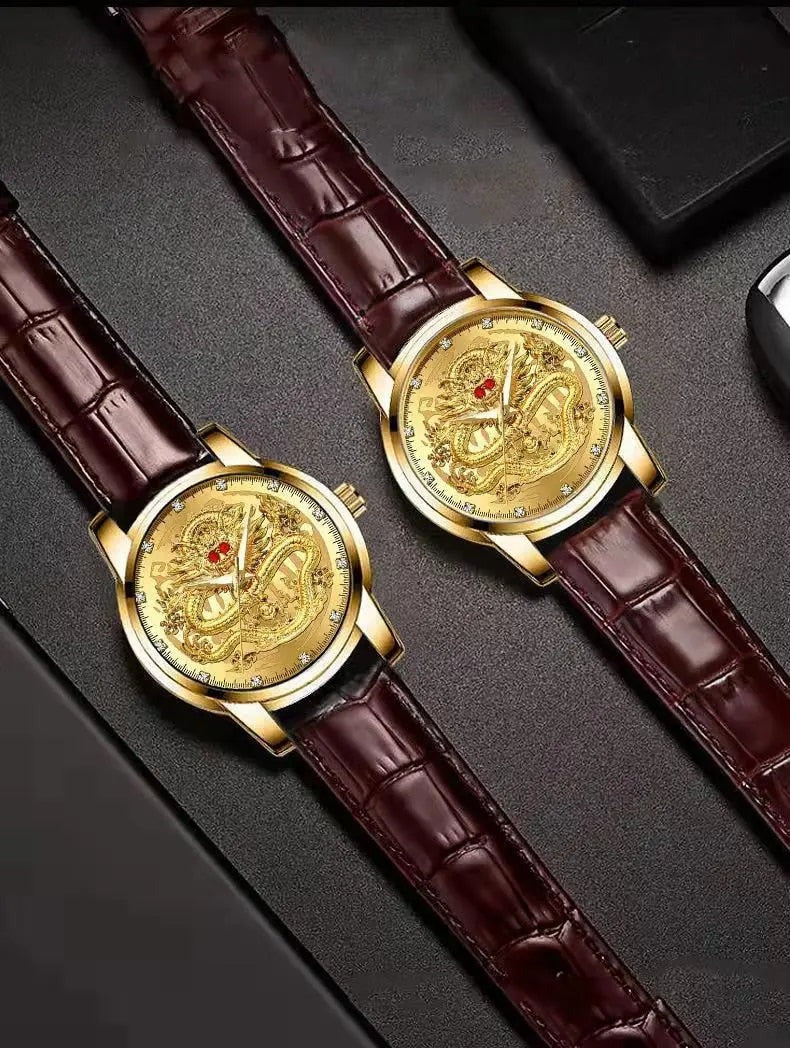 WOKAI Golden Dragon Chinese style Watch