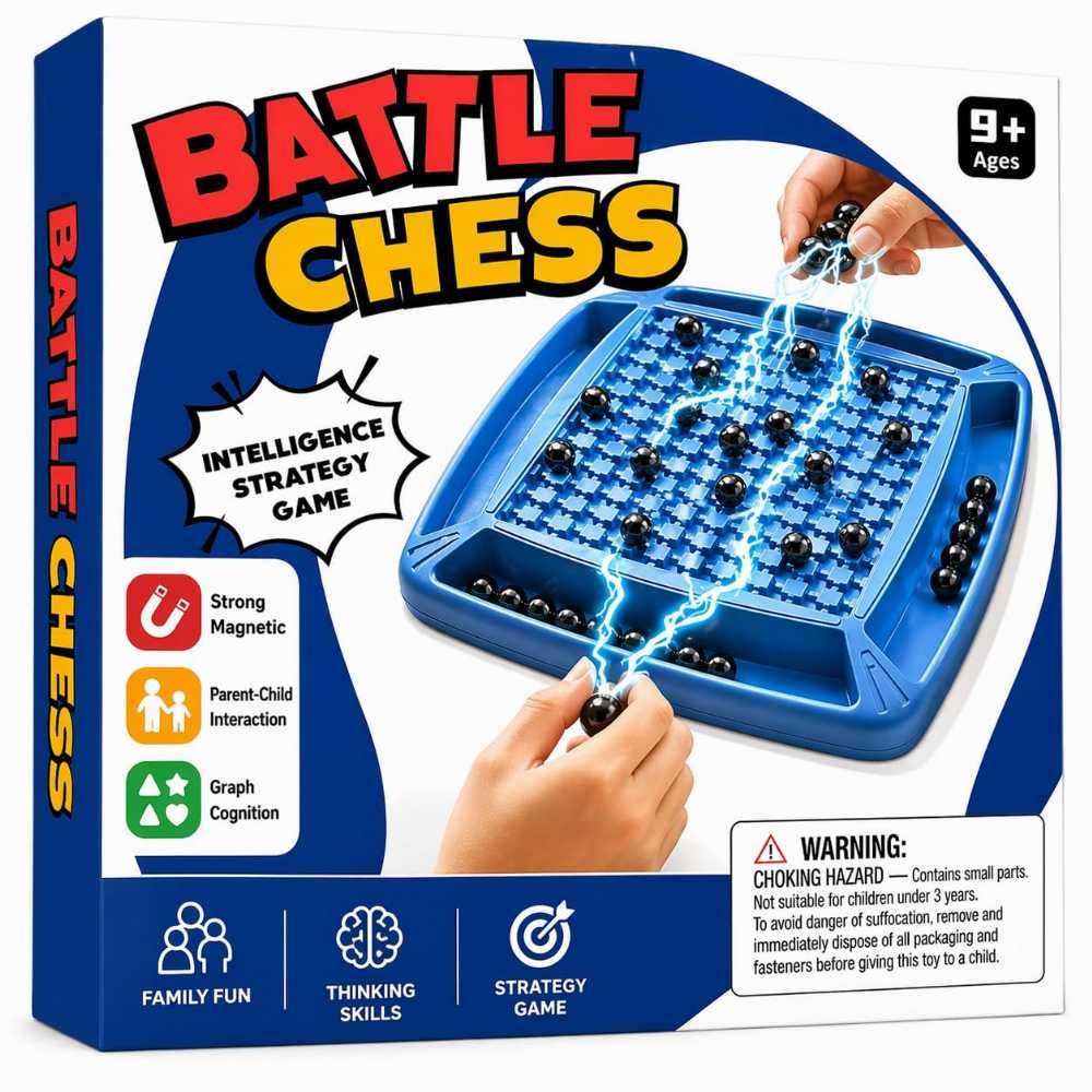 Magnetic Battle Chess – Intelligence Strategy Board Game (with Challenge Wheel)