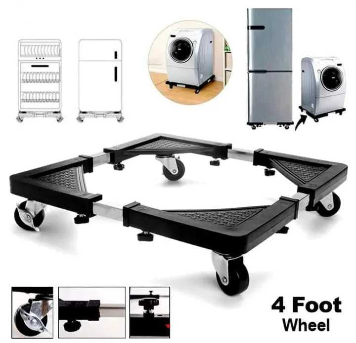 Multifunctional Washing Machine & Fridge Stand with Wheels (Adjustable Roller Trolley)