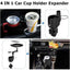 4-in-1 Car Cup Holder Expander with Tray – Adjustable Dual Cup Holder & Car Food Tray Table