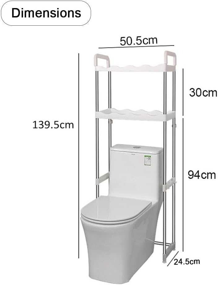2 Tier Over the Toilet Rack, Stainless Steel