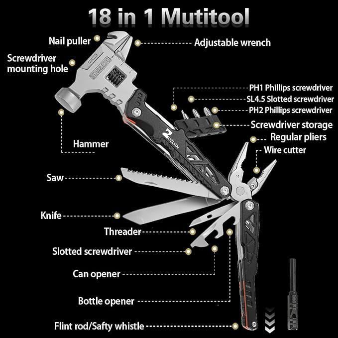 Upgraded 18 in 1 Multitool ,Professional Stainless Steel